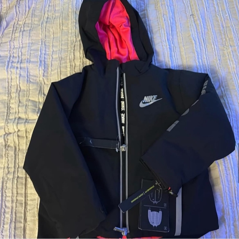 Nike Kids Black Jacket with Pink Lining
